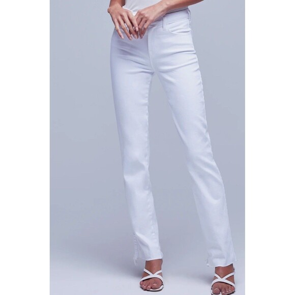 L'Agence Draya High Rise Slim Straight Jeans - Blanc MSRP $315 NWOT 24 Holiday - Picture 6 of 12